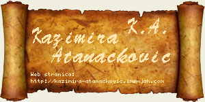 Kazimira Atanacković vizit kartica
